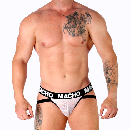 MACHO - MX26X1 JOCK GRID BLANC M MACHO UNDERWEAR
