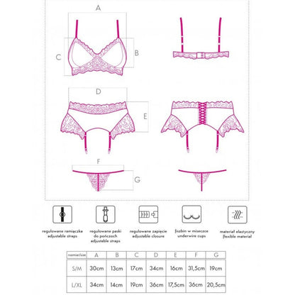 LIVCO CORSETTI FASHION - NAHIR LC 20214 SOUTIEN-GORGE + CULOTTE + PORTE-JARRETELLES S/M LIVCO CORSETTI SETS