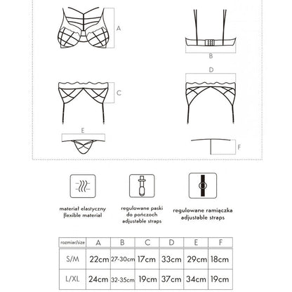 LIVCO CORSETTI FASHION - SOLEDAD LC 20217 SOUTIEN-GORGE + CULOTTE + JARRETIÈRE L/XL LIVCO CORSETTI SETS