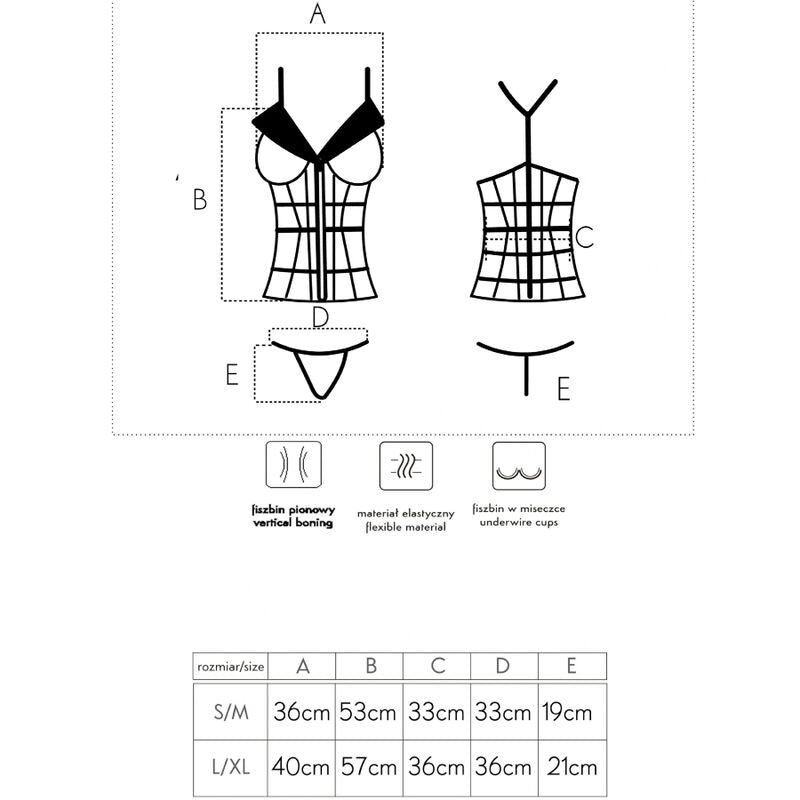 LIVCO CORSETTI FASHION - LAURA LC 20215 CORSET + STRING L/XL LIVCO CORSETTI SETS