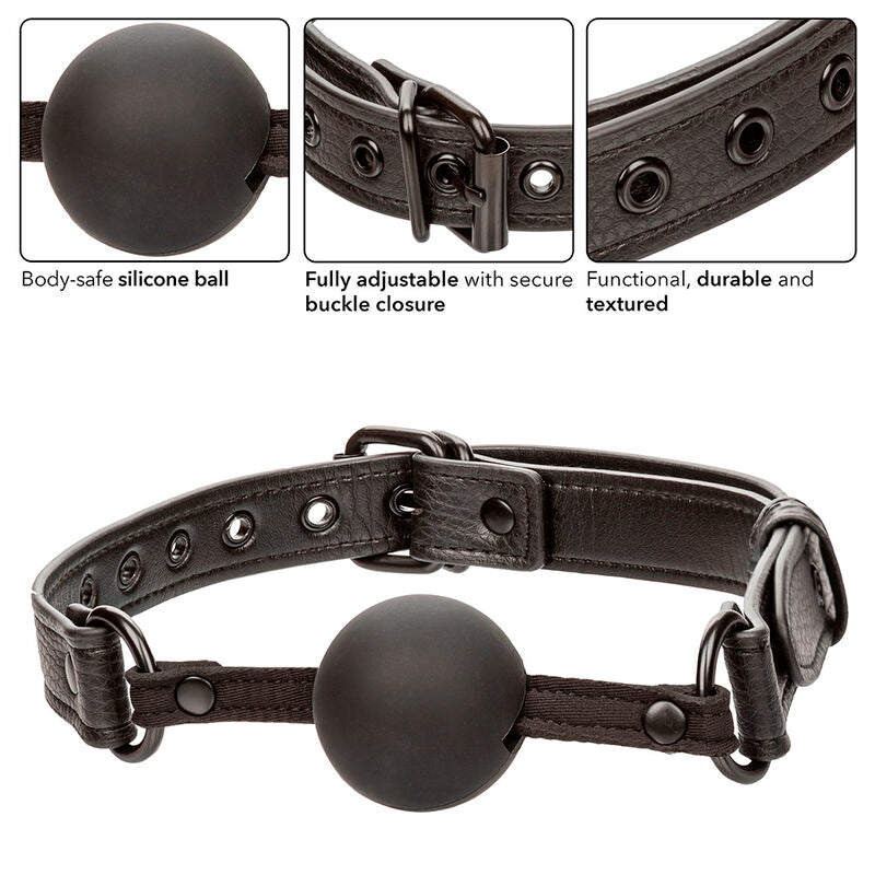 CALEXOTICS - NOCTURNAL BÂILLON À BOULE EN SILICONE NOIR CALEXOTICS