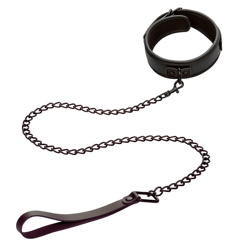 CALEXOTICS - NOCTURNAL COLLIER ET LAISSE EN CUIR RÉGLABLE NOIR CALEXOTICS