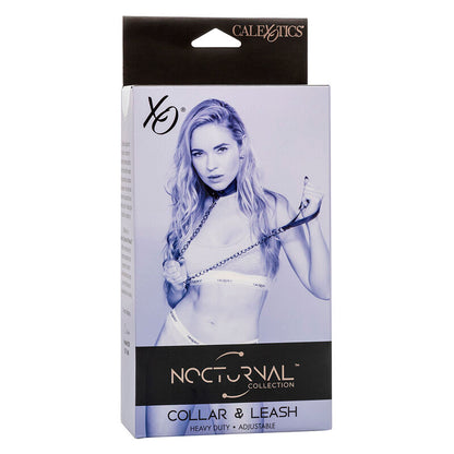 CALEXOTICS - NOCTURNAL COLLIER ET LAISSE EN CUIR RÉGLABLE NOIR CALEXOTICS
