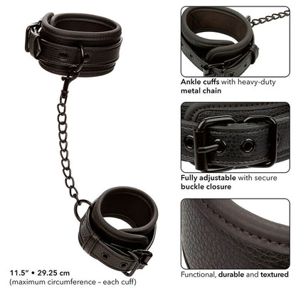 CALEXOTICS - NOCTURNAL CHEVILLES RÉGLABLES EN CUIR NOIR CALEXOTICS