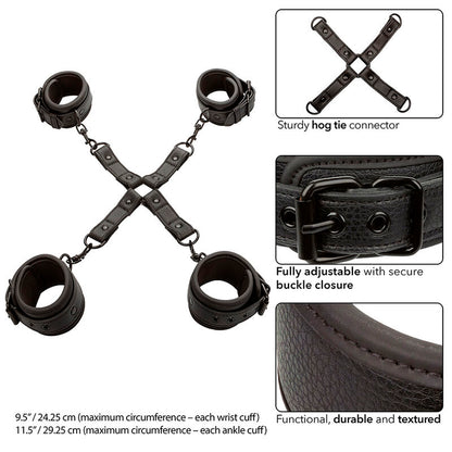CALEXOTICS - NOCTURNAL CONNECTEUR TIE HOG CUERO AJUSTABLE NOIR CALEXOTICS