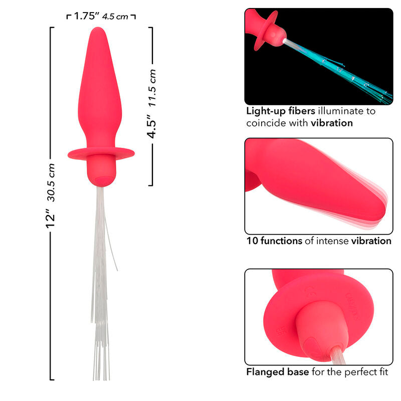 CALEXOTICS - SOUTHERN LIGHTS LIGHT UP PLUG ANAL 10 VIBRATIONS SILICONE ROSE CALEXOTICS