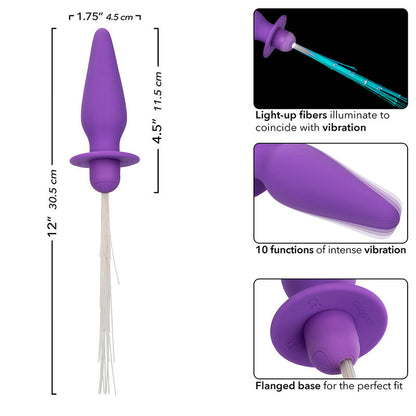CALEXOTICS - SOUTHERN LIGHTS LIGHT UP PLUG ANAL10 VIBRATIONS SILICONE VIOLET CALEXOTICS