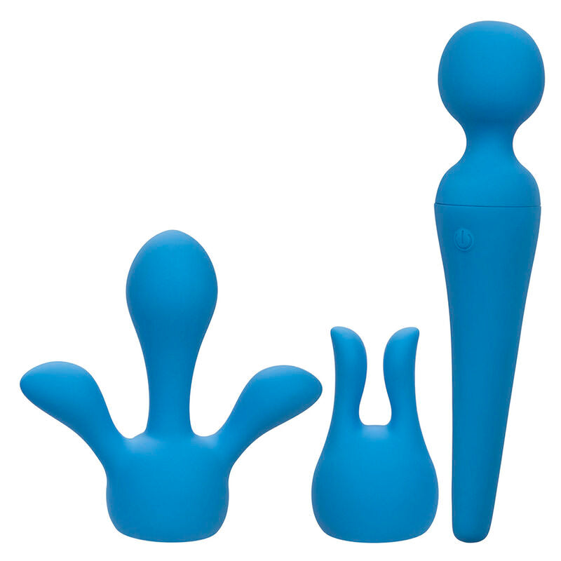 CALEXOTICS - COUTURE KIT VIBRATEUR WAND 10 VIBRATIONS BLEU CALEXOTICS