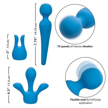 CALEXOTICS - COUTURE KIT VIBRATEUR WAND 10 VIBRATIONS BLEU CALEXOTICS