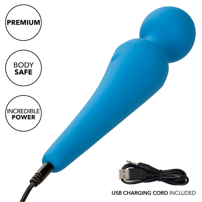 CALEXOTICS - COUTURE KIT VIBRATEUR WAND 10 VIBRATIONS BLEU CALEXOTICS