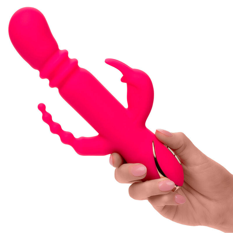 CALEXOTICS - JACK FANTASY TRIPLE VIBRATEUR CHAUFFANT LAPIN ROSE CALEXOTICS