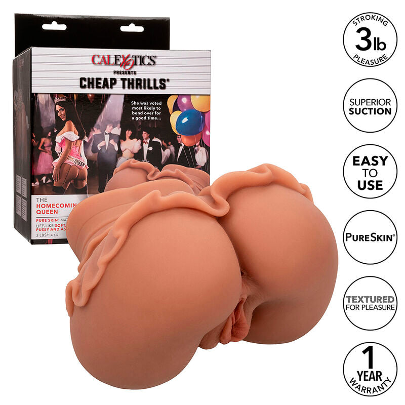 CALEXOTICS - LA REINE DU RETOUR À LA MAISON MASTURBATEUR DOUBLE RÉALISTE CARAMEL CALEXOTICS