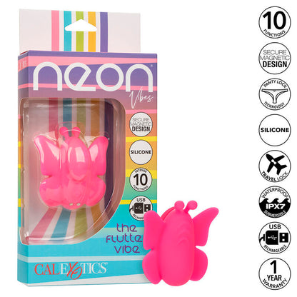 CALEXOTICS - NEON VIBES FLUTTER VIBE STIMULATEUR 10 VIBRATIONS ROSE CALEXOTICS