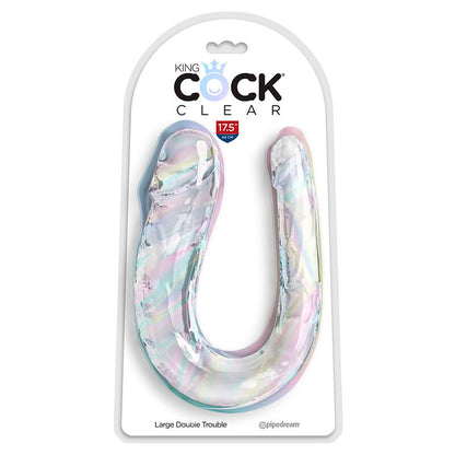 KING COCK - DOUBLE TROUBLE DOUBLE GODE 44 CM TRANSPARENT KING COCK
