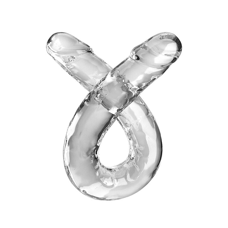 KING COCK - DOUBLE TROUBLE DOUBLE GODE 46 CM TRANSPARENT KING COCK