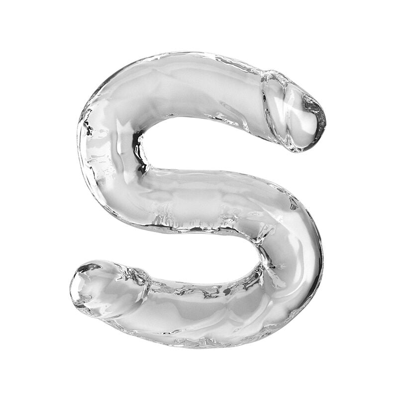 KING COCK - DOUBLE TROUBLE DOUBLE GODE 46 CM TRANSPARENT KING COCK