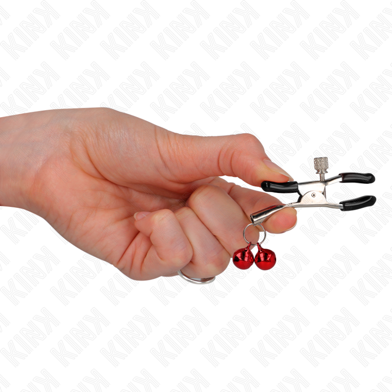 KINK - PINCE À METON DOUBLE CLOCHE ROUGE 6 CM KINK NIPPLE GRIP