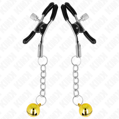 KINK - PINCES À METON PENDENTIF JINGLE BELL OR 6 CM KINK NIPPLE GRIP