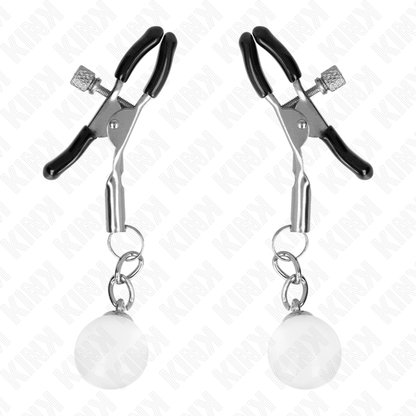 KINK - PINCES À METON BILLES DE VERRE ARGENT 6 CM KINK NIPPLE GRIP