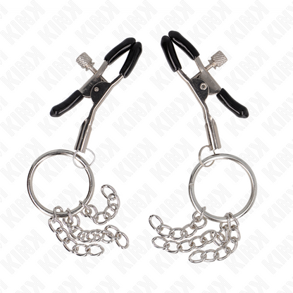 KINK - PINCE A METON O RING ET PETITE CHAINE ARGENT 6 CM KINK NIPPLE GRIP