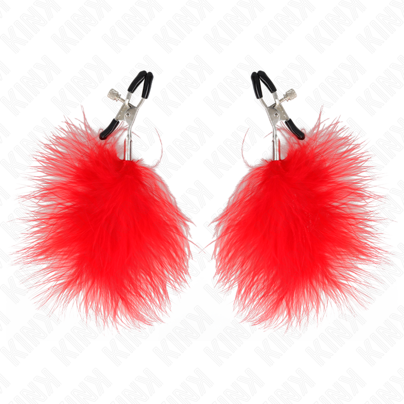 KINK - PINCE À METON PLUME ROUGE 7 CM KINK NIPPLE GRIP