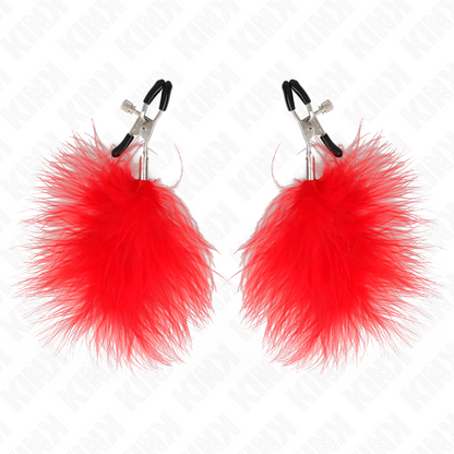KINK - PINCE À METON PLUME ROUGE 7 CM KINK NIPPLE GRIP