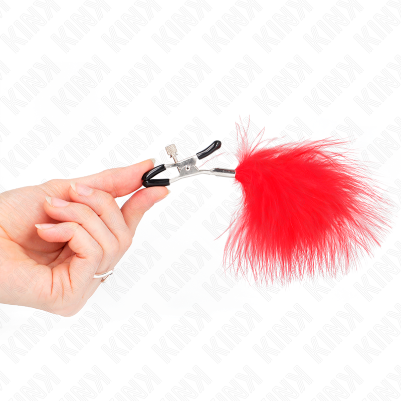 KINK - PINCE À METON PLUME ROUGE 7 CM KINK NIPPLE GRIP