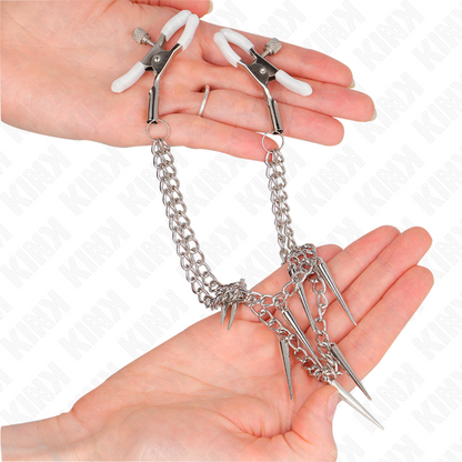KINK - PINCES À METELIER AVEC CHAÎNES À POINTES 30 CM KINK NIPPLE GRIP