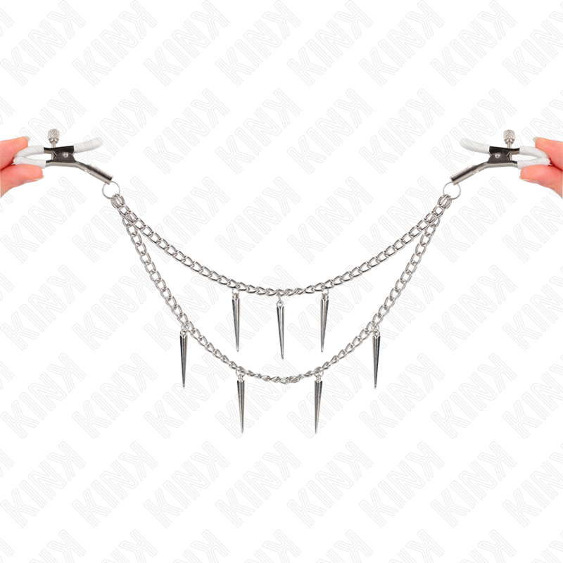 KINK - PINCES À METELIER AVEC CHAÎNES À POINTES 30 CM KINK NIPPLE GRIP