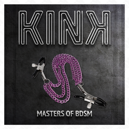 KINK - PINCES À METELIER AVEC 3 CHAÎNES VIOLET 20/23/28 CM KINK NIPPLE GRIP