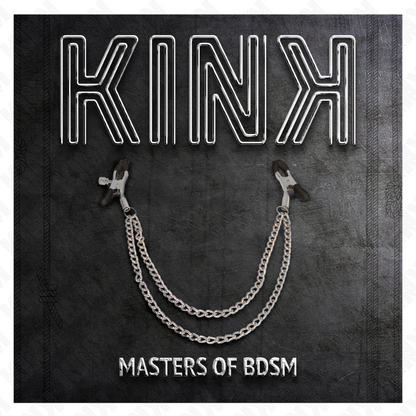 KINK - PINCES À TETEAUX AVEC 2 CHAÎNES ÉPAISSES ARGENT 20/23 CM KINK NIPPLE GRIP