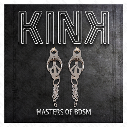 KINK - PINCES À METELLES TRÈFLE JAPONAIS AVEC PETITES CHAÎNES ARGENT KINK NIPPLE GRIP