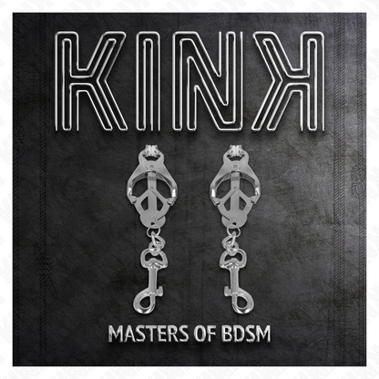 KINK - PINCES À METELLES TRÈFLE JAPONAIS AVEC CROCHETS ARGENT KINK NIPPLE GRIP