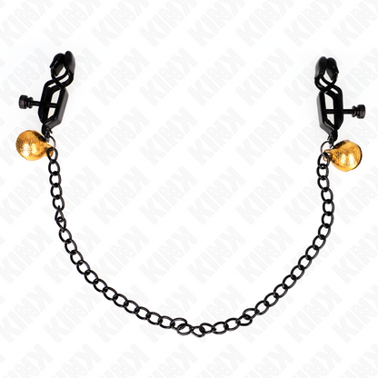 KINK - PINCES À METON CHAÎNE PLATE ET CLOCHE ARGENT 30 CM KINK NIPPLE GRIP