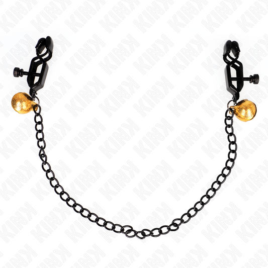 KINK - PINCES À METON CHAÎNE PLATE ET CLOCHE ARGENT 30 CM KINK NIPPLE GRIP
