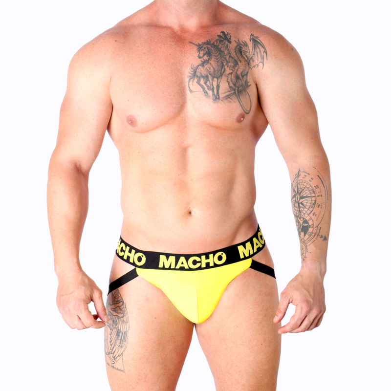 MACHO - MX25A JOCK LYCRA JAUNE S MACHO UNDERWEAR