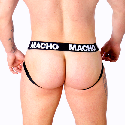 MACHO - MX27GR JOCK CUIR GRIS BEIGE S MACHO UNDERWEAR