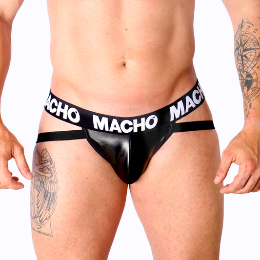 MACHO - MX25NC JOCK CUIR NOIR M MACHO UNDERWEAR