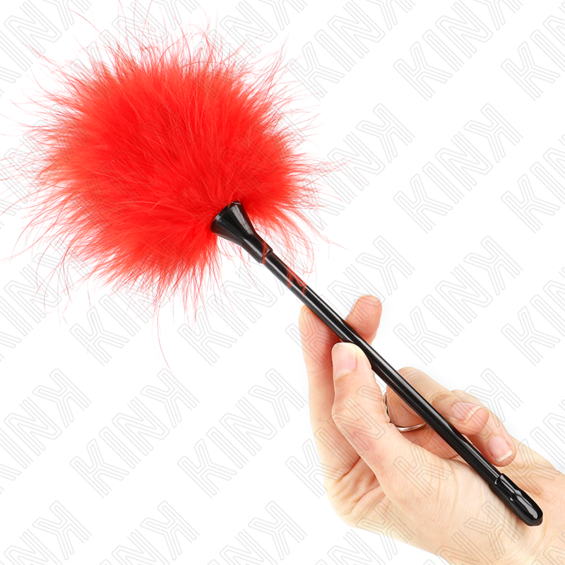 KINK - PLUMES TICKLE ROUGES UTILISÉES POUR LE KIT BONDAGE 27 CM KINK IMPACT & TOUCH