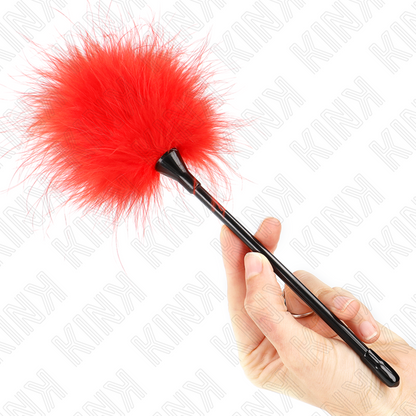 KINK - PLUMES TICKLE ROUGES UTILISÉES POUR LE KIT BONDAGE 27 CM KINK IMPACT & TOUCH
