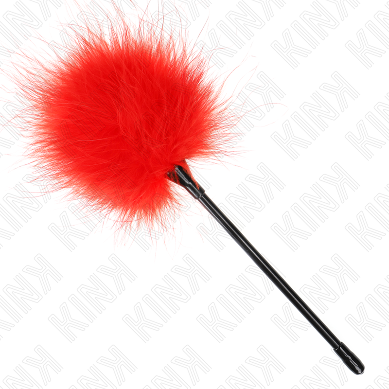 KINK - PLUMES TICKLE ROUGES UTILISÉES POUR LE KIT BONDAGE 27 CM KINK IMPACT & TOUCH