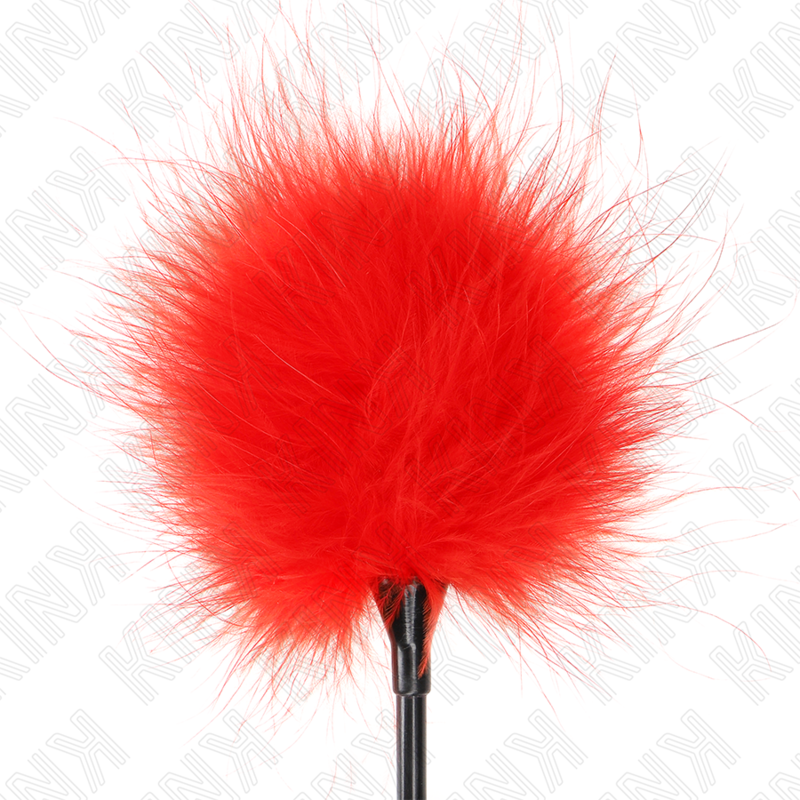 KINK - PLUMES TICKLE ROUGES UTILISÉES POUR LE KIT BONDAGE 27 CM KINK IMPACT & TOUCH