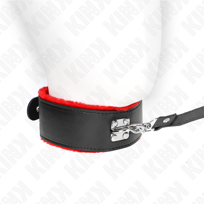 KINK - COLLIER AVEC CEINTURE 116 CM AVEC BRACELET EN CUIR ROUGE AJUSTABLE 40-48 CM X 6 CM KINK COLLAR & GAG