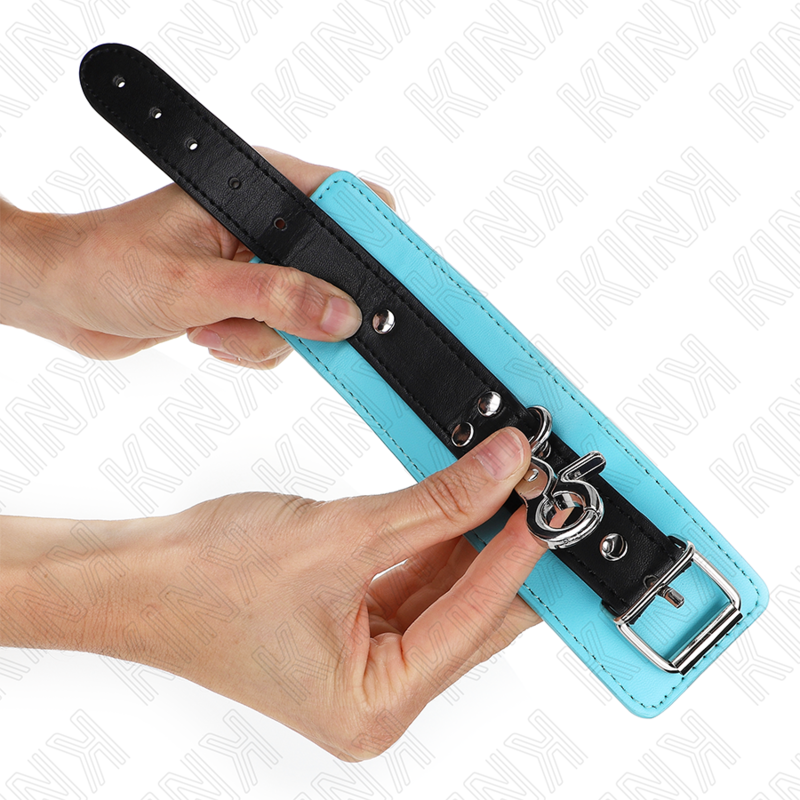 KINK - APPUI-POIGNETS VERROUILLABLES PREMIUM NOIR / BLEU RÉGLABLE 21-28 CM X 5,5 CM KINK WRIST RESTRAINT