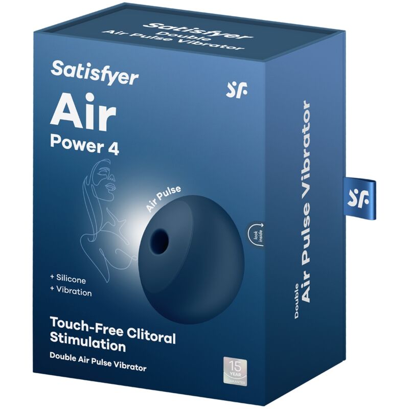 SATISFYER - AIR POWER 4 STIMULATEUR & VIBRATEUR 12 VIBRATIONS BLEU SATISFYER AIR PULSE