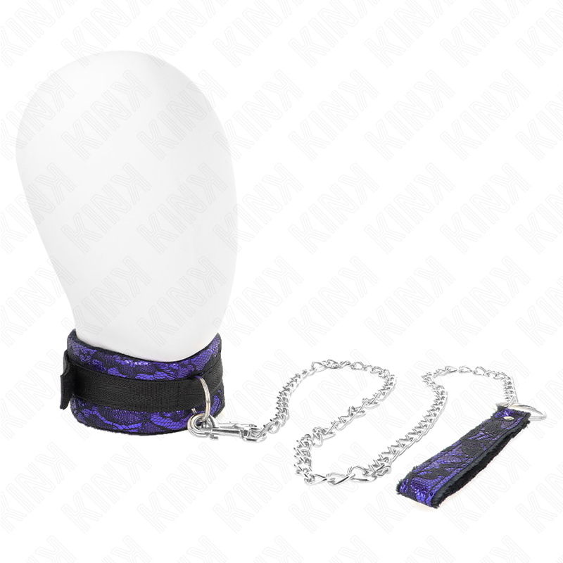 KINK - COLLIER COURT EN DENTELLE DE VELOURS AVEC CEINTURE 105 CM AVEC GARNITURE EN NYLON 44 X 5,5 CM KINK COLLAR & GAG