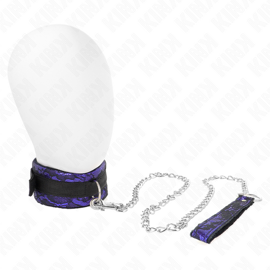 KINK - COLLIER COURT EN DENTELLE DE VELOURS AVEC CEINTURE 105 CM AVEC GARNITURE EN NYLON 44 X 5,5 CM KINK COLLAR & GAG