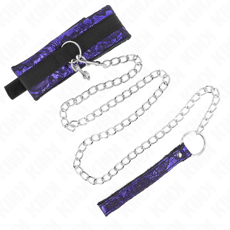 KINK - COLLIER COURT EN DENTELLE DE VELOURS AVEC CEINTURE 105 CM AVEC GARNITURE EN NYLON 44 X 5,5 CM KINK COLLAR & GAG