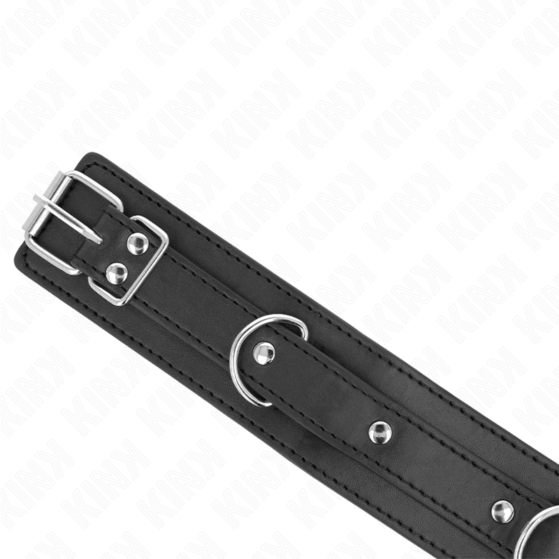 KINK - COLLIER AVEC LAISSE 65 CM 3 ANNEAUX MODÈLE 1 RÉGLABLE 38-49 CM X 5 CM KINK COLLAR & GAG