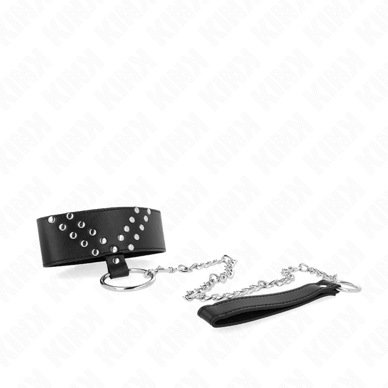 KINK - COLLIER AVEC CEINTURE 65 CM AVEC RIVET V RÉGLABLE 36-43 CM X 5 CM KINK COLLAR & GAG